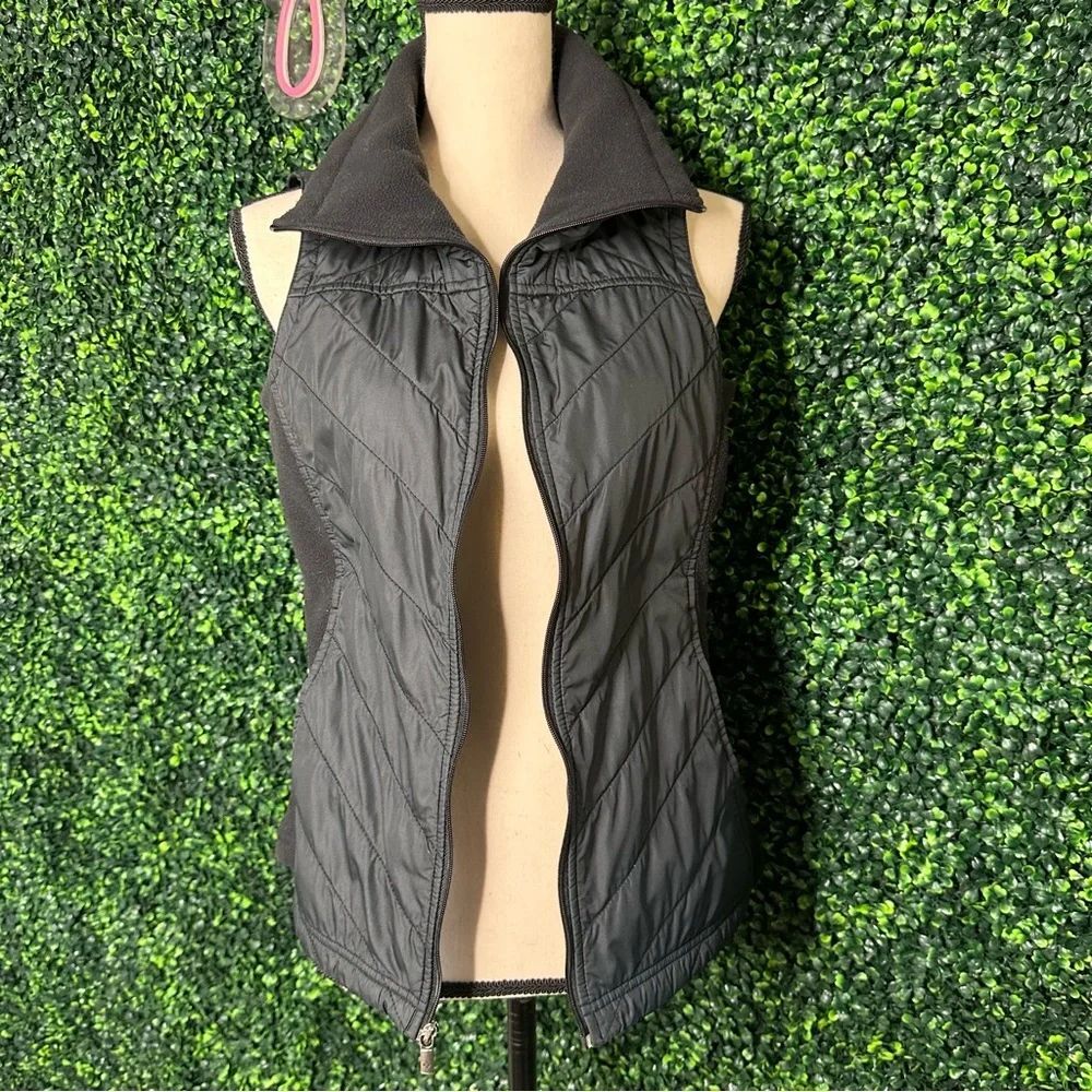 Columbia Vest Womens Black Mix It Around Quilted Fleece Zip Up Sz S